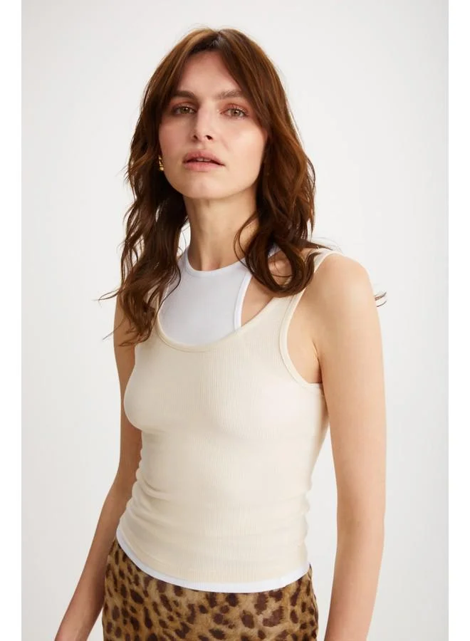 GRIMELANGE Grimelange Demeka Women's Sleeveless Slim Vanilla Bustier